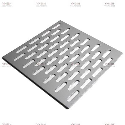Dekorasi Interior Dan Eksterior Aluminium Oblong Slotted Logam Berlubang Disesuaikan