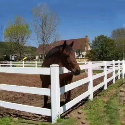 1.2m Welded Wire Mesh Fence 3 Rails Post Dan Rail White Pvc Horse Farm Fence