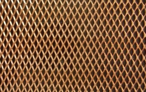 Bentuk berlian lubang kecil diperluas Metal Mesh Sheet Standar Tembaga Anticorrosion