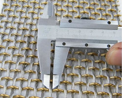 Tirai Kawat Tenun Stainless Steel Arsitektur Logam Dekoatif Stainless Steel