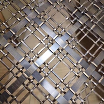 Arsitektur Flat Wire Mesh Crimped Woven Wire Mesh Kuningan Perunggu Stainless Steel Woven Metal Dekoratif Mesh