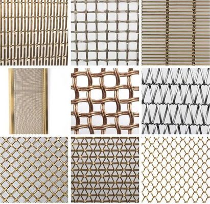 Jaring tenun spiral dekoratif untuk jaring anyaman logam sabuk konveyor arsitektur untuk bangunan