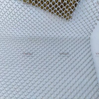 Warna abu-abu Aluminium Dekoratif Rantai Link Mesh Tirai Untuk Partisi Layar