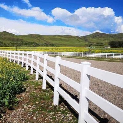 PVC tahan lama Vinyl Garden Rail Fencing Ranch Paddock Horse Fencing