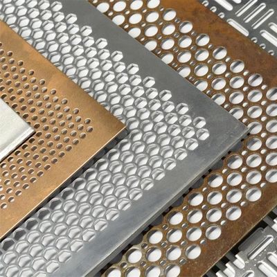 Lapisan bubuk Bronze warna emas Honeycomb Lubang bulat lubang Metal Mesh Perforated Metal Sheet