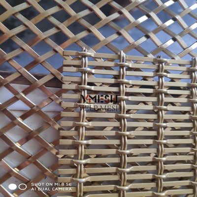 Pelapis bubuk warna keemasan arsitektur stainless steel kawat dekoratif mesh tirai