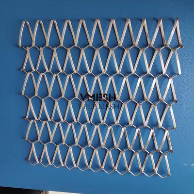 Jaring Anyaman Keriting Dekoratif Baja Tahan Karat PVDF untuk Desain Interior