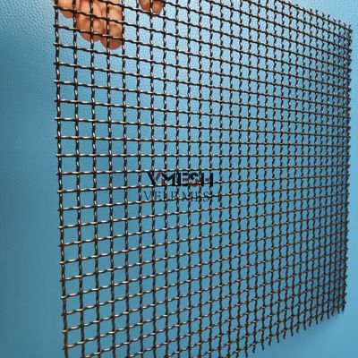 Custom Wire Diameter Stainless Steel Crimped Wire Mesh untuk Metal Facade Interior / Eksterior