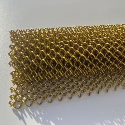 Aluminum Wire Gold Color Chain Link Metal Curtain Drapery for Room Divider