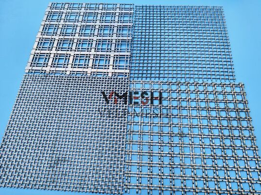 Jaring Arsitektur Anodized Dilapisi Serbuk Kustom Jaring Logam Tenun Berkerut untuk Langkan Tangga