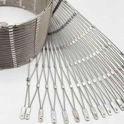 SS316 Stainless Steel Wire Rope Mesh Flexible Woven Untuk Perlindungan Balkon Aviary
