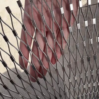 Jaring Kawat Baja Ferrule Crimped untuk Perlindungan Jatuh