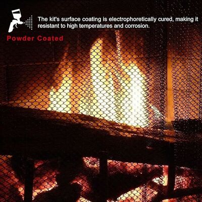 Tirai Jaring Perapian Baja Warna Perak Panel Tunggal yang Dapat Disesuaikan