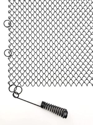 Serbuk Lapisan Hitam Mesh Tirai Keamanan Fireplace Screen Tirai