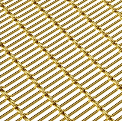 Dekorasi Arsitektur Warna Emas Lembaran Kawat Batang Kabel Anyaman Stainless Steel