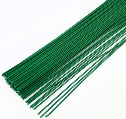 Cat warna hijau dipotong besi Kerajinan Bunga Wire 40cm 22 Gauge Untuk bunga bunga batang