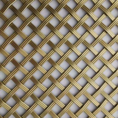 Kawat Anyam Arsitektur Baja Tahan Karat Warna Emas Kuningan Tahan Lama untuk Tirai