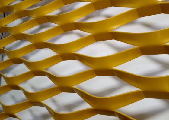 Powder Coated Aluminium Expanded Metal Mesh 1 * 2m Untuk Membangun Fasad Cladding