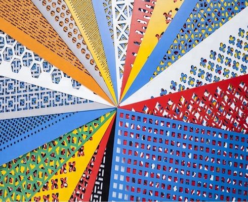 Fabrikasi Arsitektur Dekoratif Fasad Logam Berlubang Powder Coating