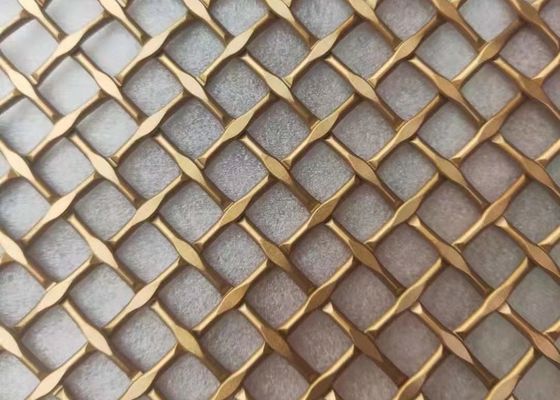 0.02-2.0mm Wire Lock Crimped Arsitektur Mesh Logam Kuningan Perunggu Velp