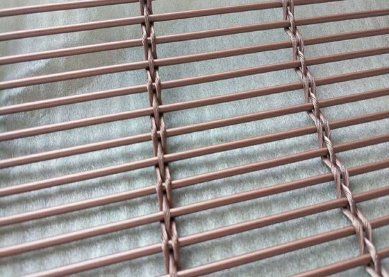 Kaca Laminasi Stainless Steel Mesh Dekoratif Lukisan Titanium PVDF