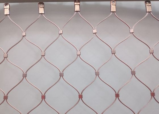 Fleksibel AISI 304 Arsitektur Wire Rope Mesh 40 * 40mm 50 * 50mm Pembukaan
