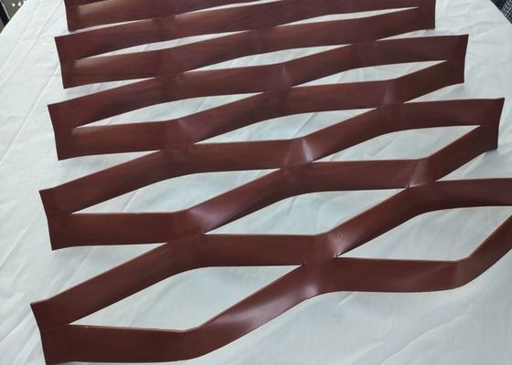 Akzonobel PVDF Expanded Metal Mesh 5.5mm 6.0mm Wall Cladding Fasad Berventilasi