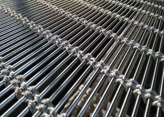Eksternal SUS 304 316 Dekoratif Woven Wire Mesh Curtain Wall ISO9002