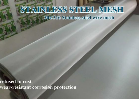 Polos Twill 500 Mikron Stainless Steel Woven Wire Mesh Roll AISI 304 316