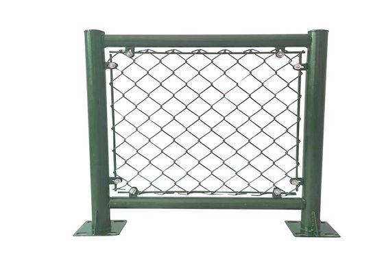 Hijau hitam 6 Ft Galvanized Chain Link Fence 2.0mm 2.5mm Cyclone Wire Fence