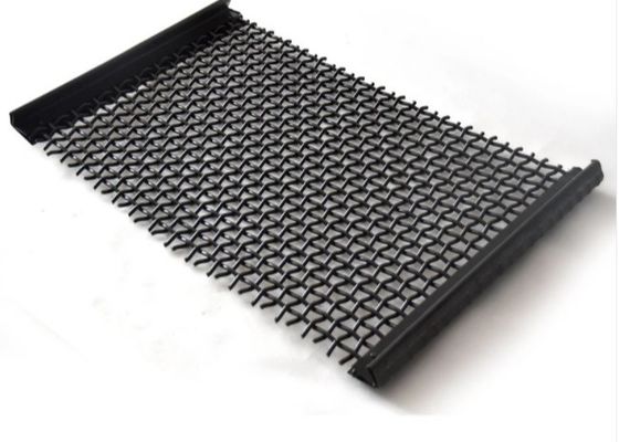 65Mn Baja Karbon Crimped Woven Wire Mesh untuk Crusher Screen