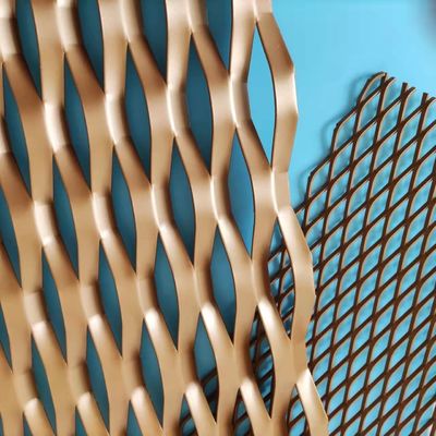 Suspended Ceiling Decorative 1060 Expanded Metal Wire Mesh Screen Anodized Aluminium