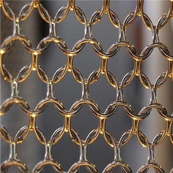Warna Emas 1.2mm Arsitektur Metal Mesh Chain Link Tirai